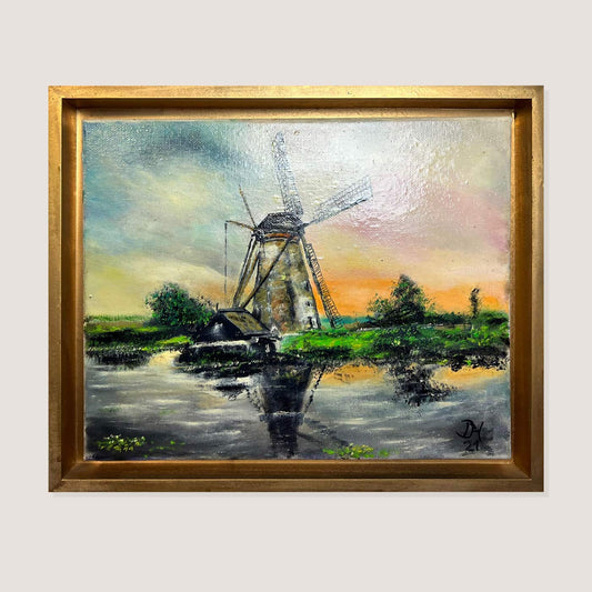 Windmühle in der Dämmerung